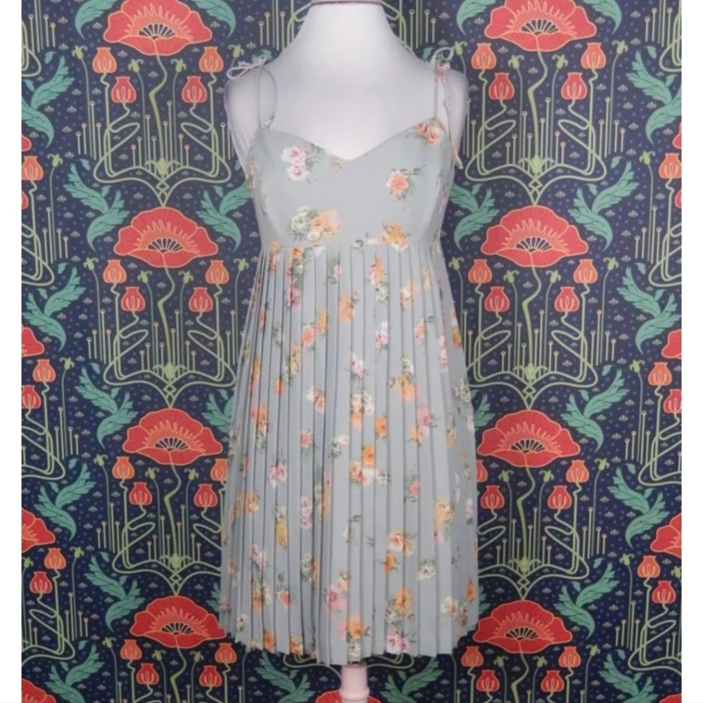 Vintage Isabel Ardee pleated floral dress 90's Y2K Cache Pastel Babydoll dress